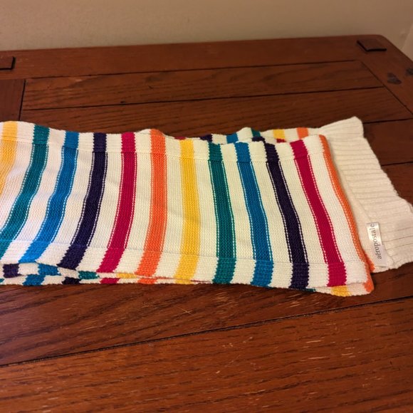 Aeropostale Winter White Rainbow Stripe Long Unisex Acrylic Scarf 67" x 7.5" - Picture 8 of 9